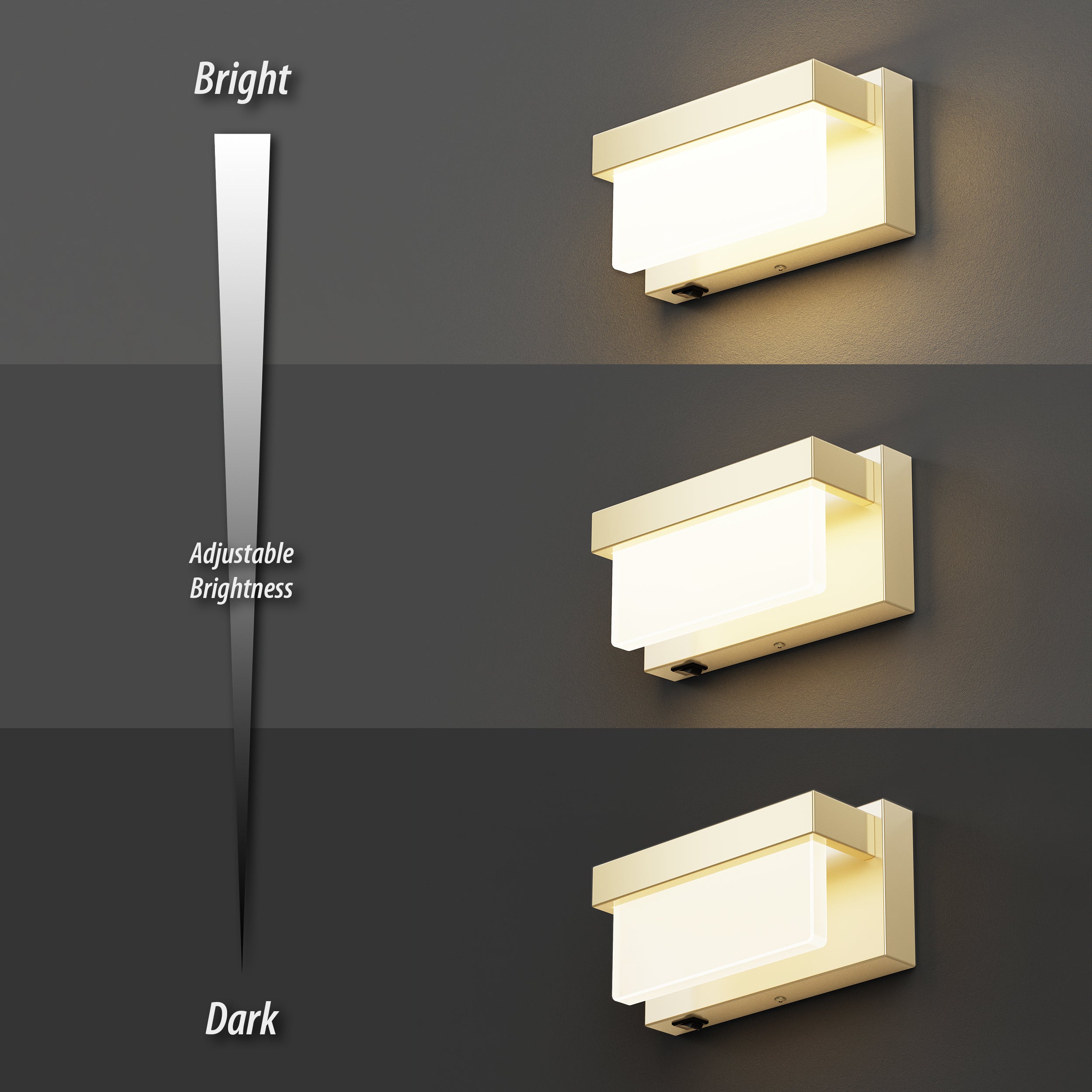 LIGHTINN LED Rectangle Light Wall Sconce