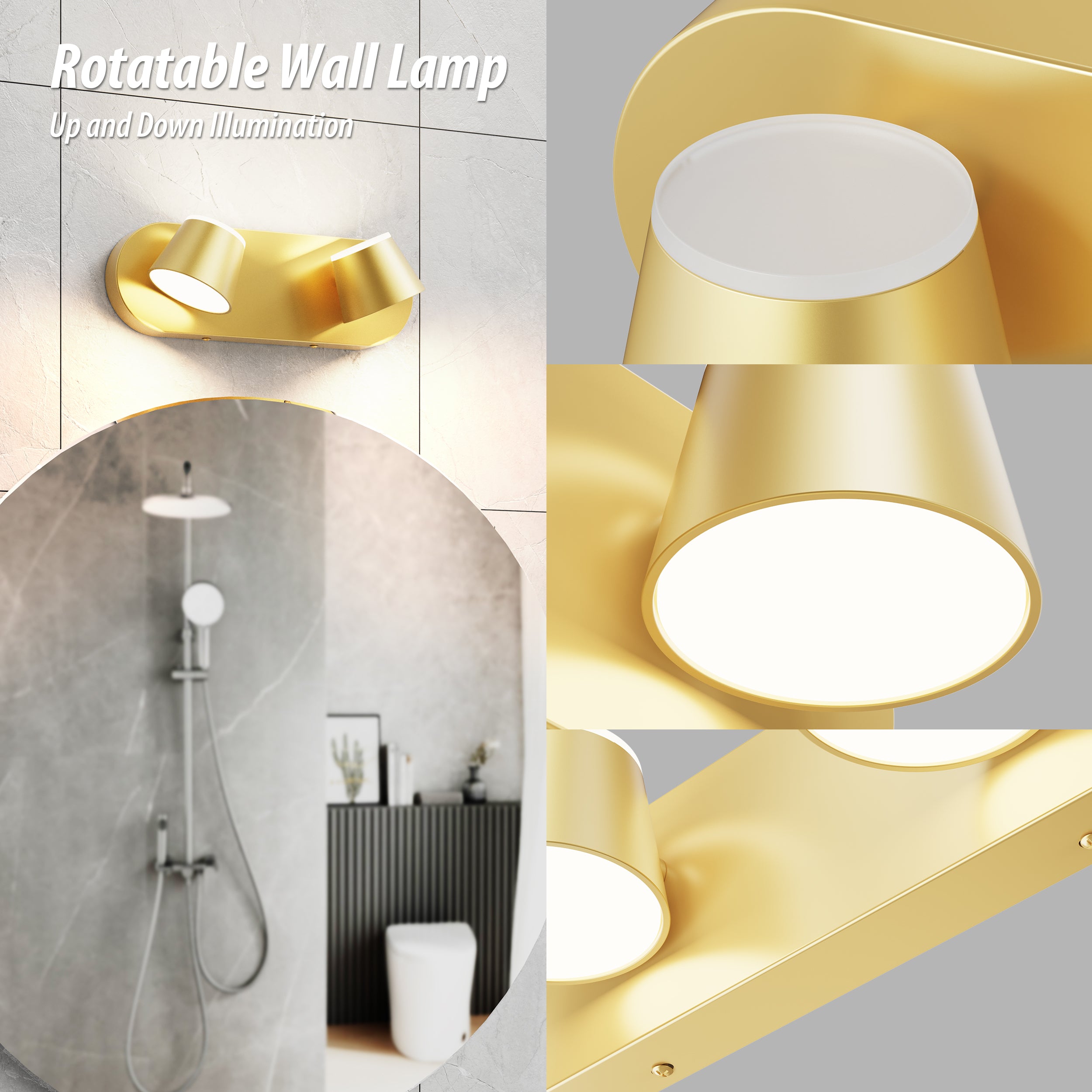URSOLA 2 - Lights Rotatable Bathroom Vanity Light