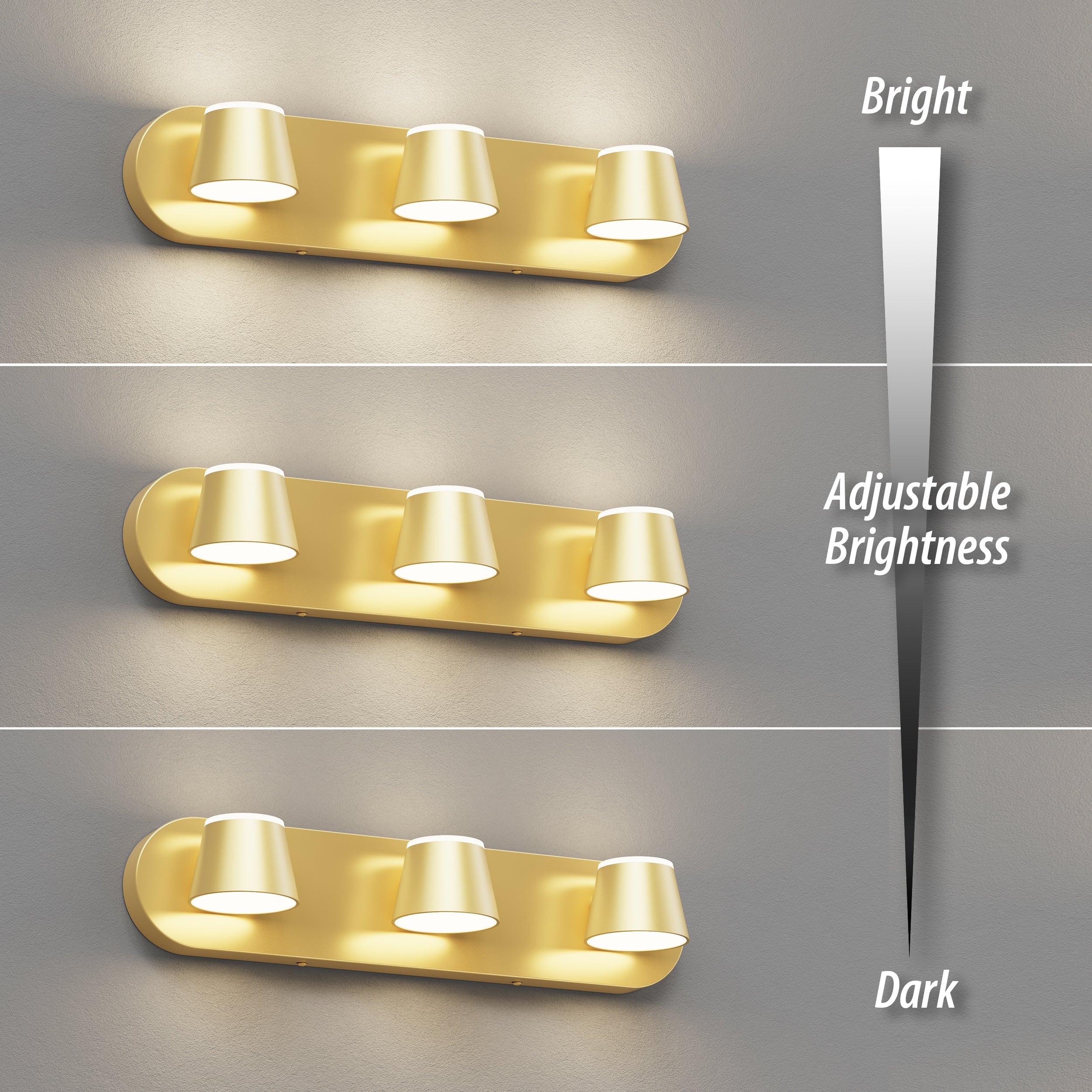 URSOLA 3 - Lights Rotatable Bathroom Vanity Light