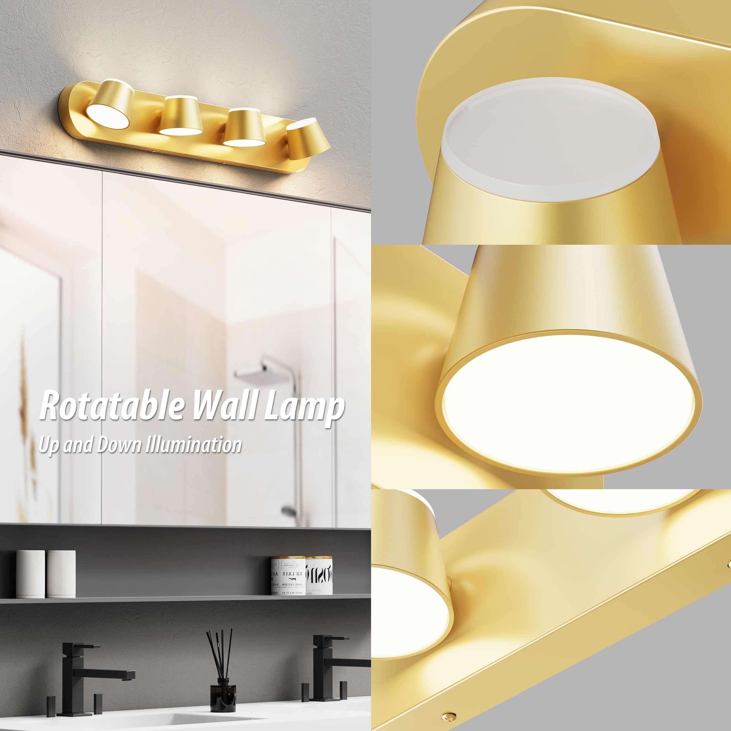 URSOLA 4 - Lights Rotatable Bathroom Vanity Light