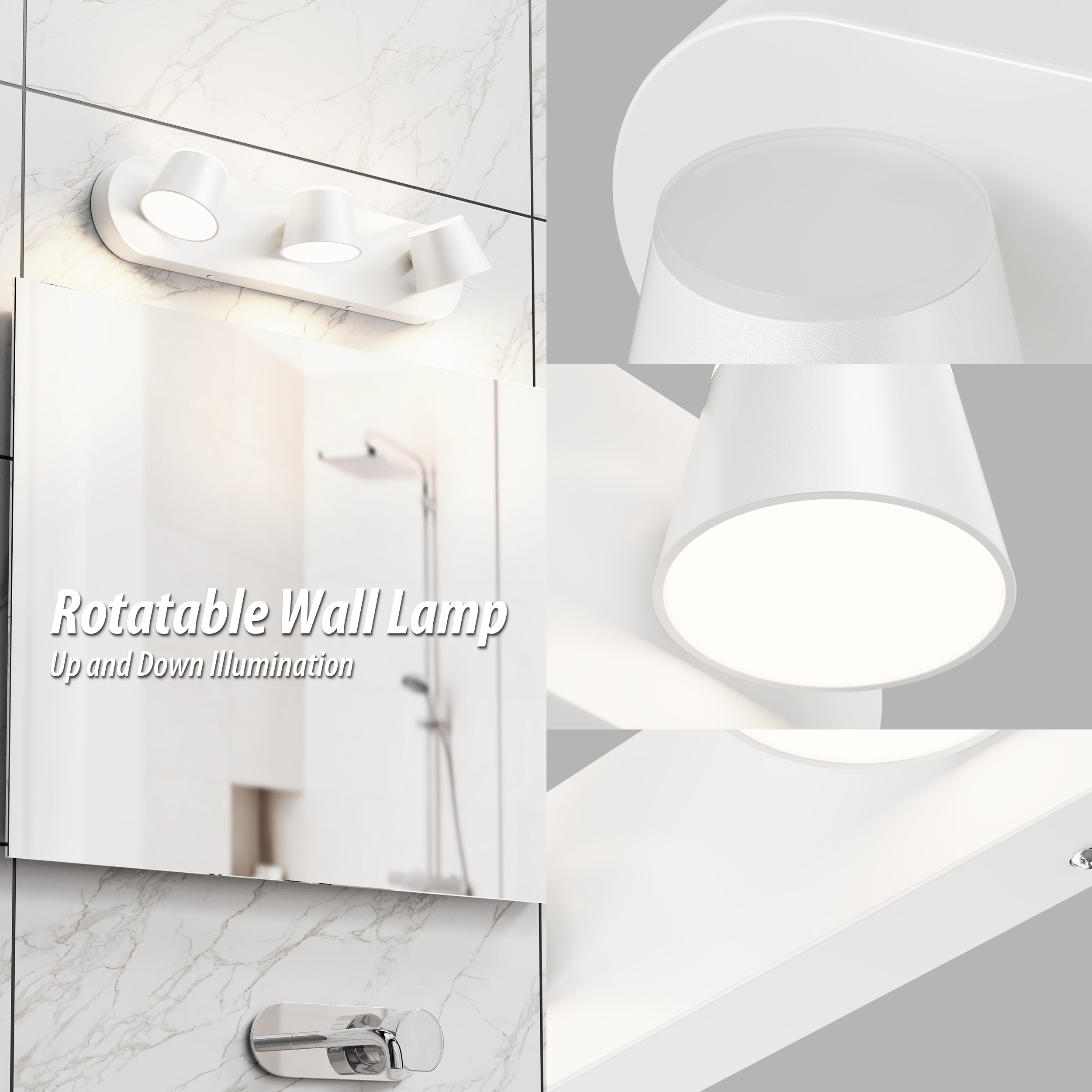 URSOLA 3 - Lights Rotatable Bathroom Vanity Light