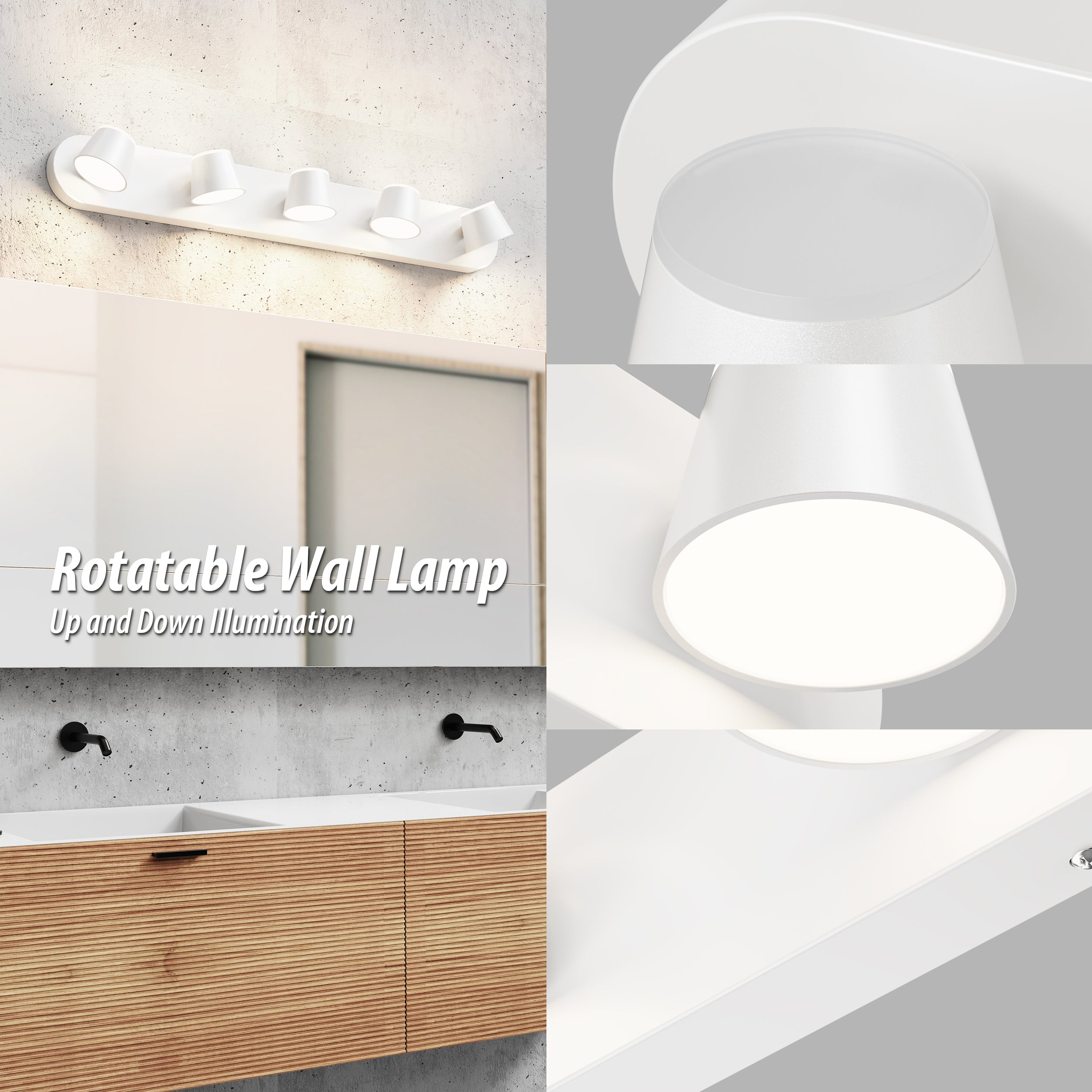 URSOLA 5 - Lights Rotatable Bathroom Vanity Light