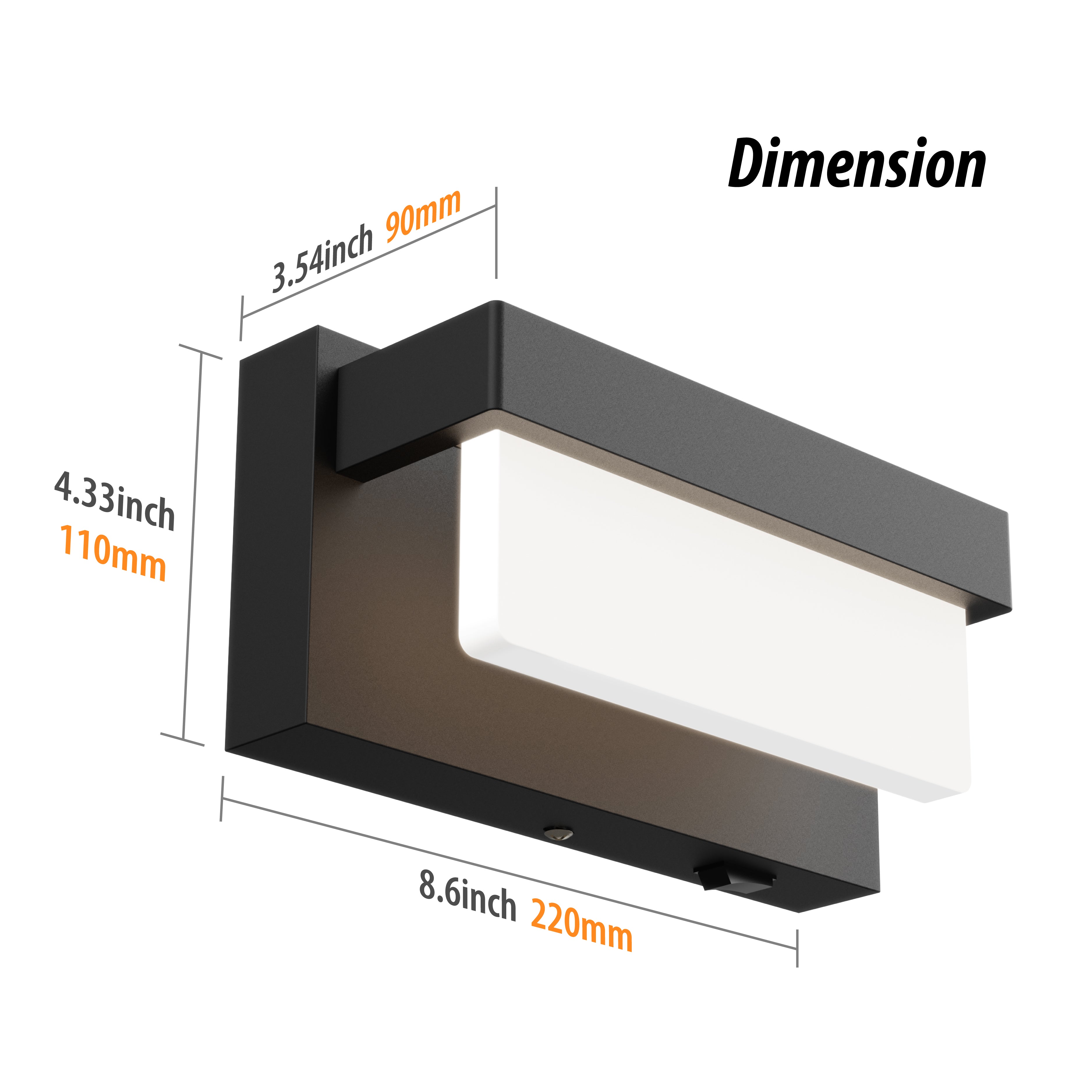 LIGHTINN LED Rectangle Light Wall Sconce