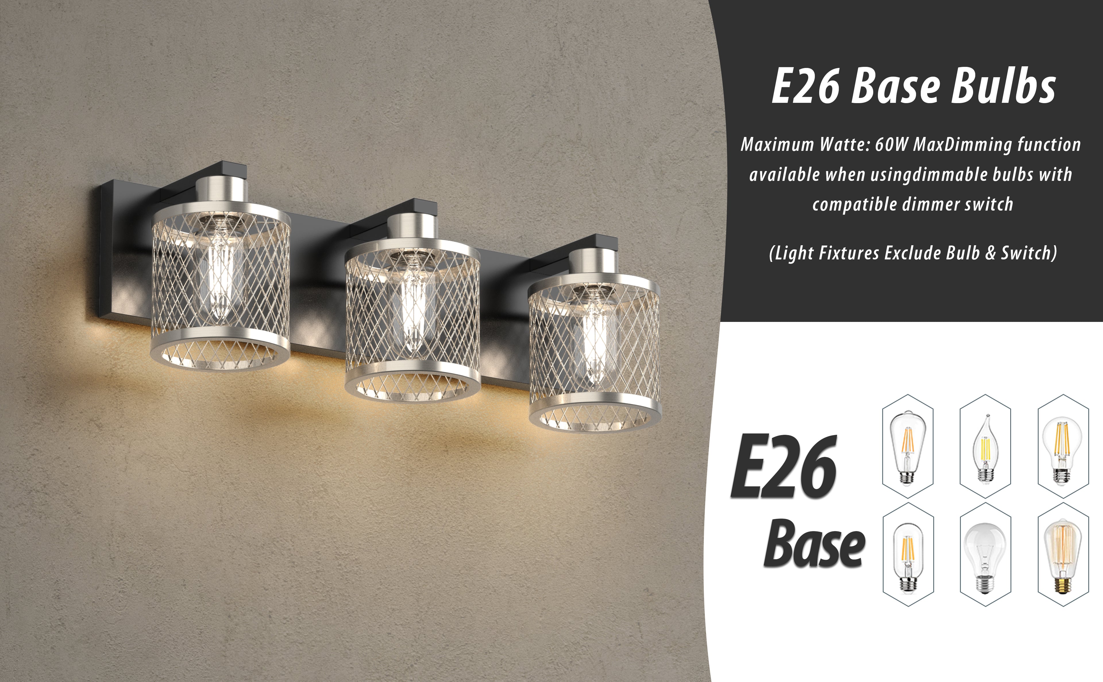 PHIXART 3 - Lights Vintage Meshy Lantern Bathroom Vanity Light