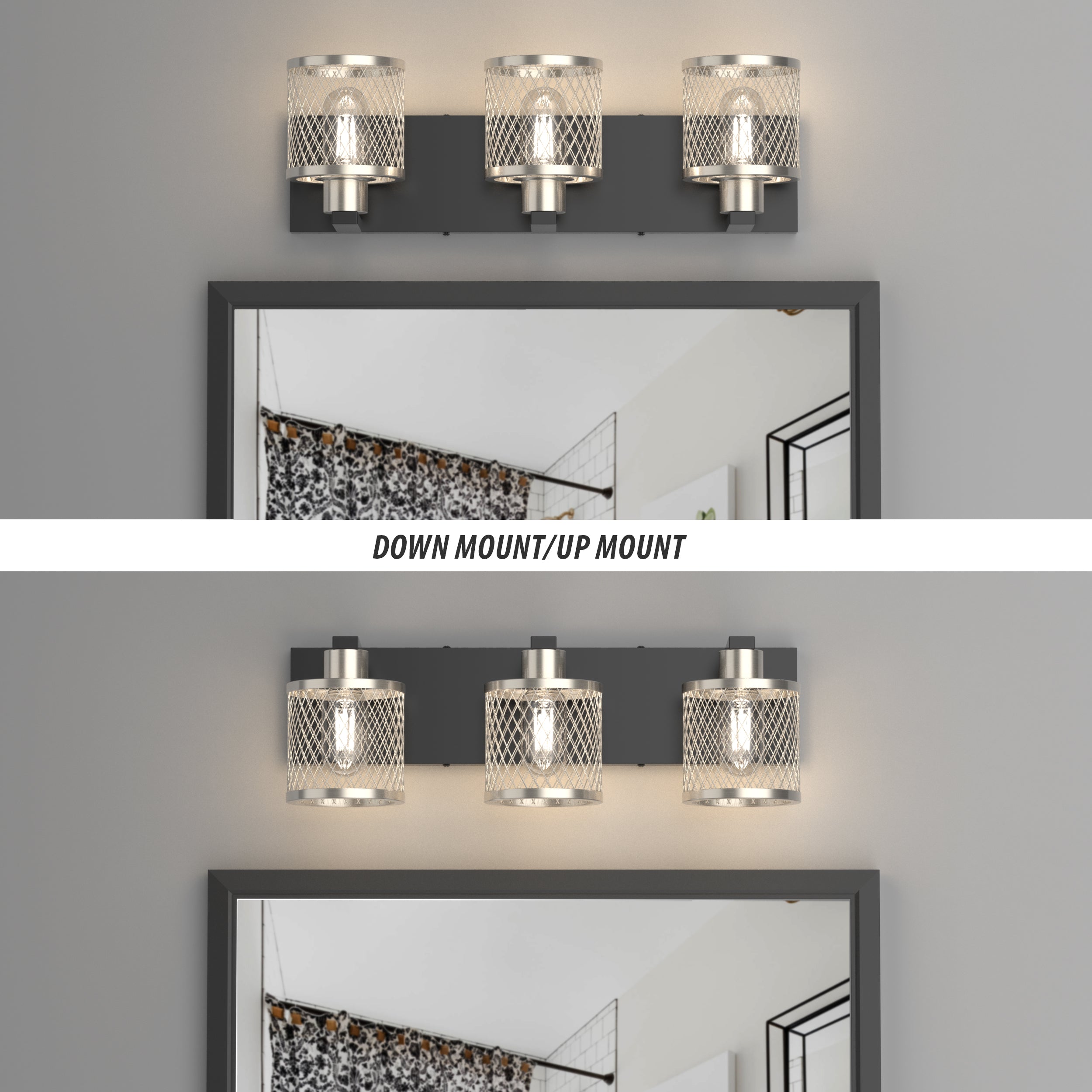 PHIXART 3 - Lights Vintage Meshy Lantern Bathroom Vanity Light