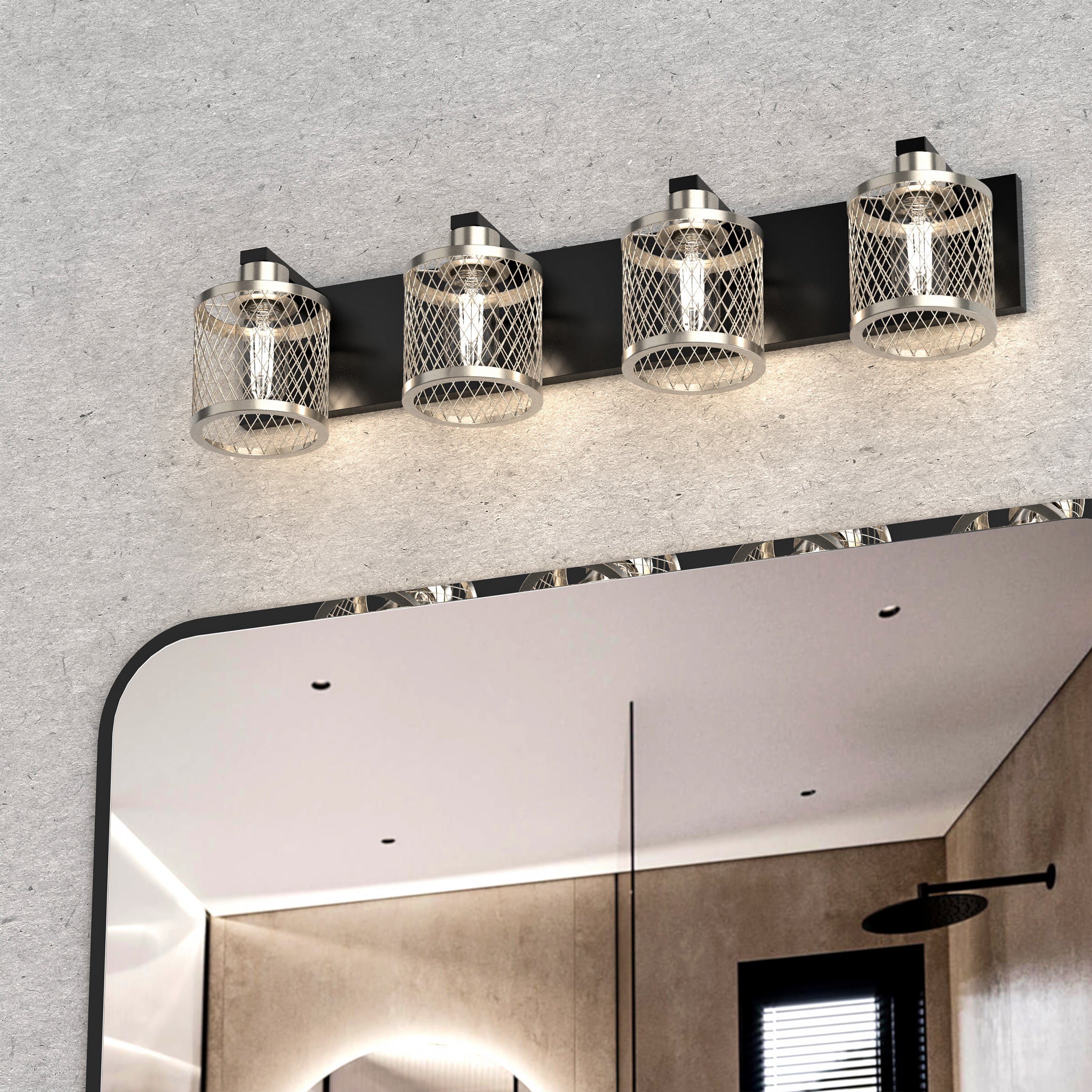 PHIXART Vintage Meshy Lantern Bathroom Vanity Light