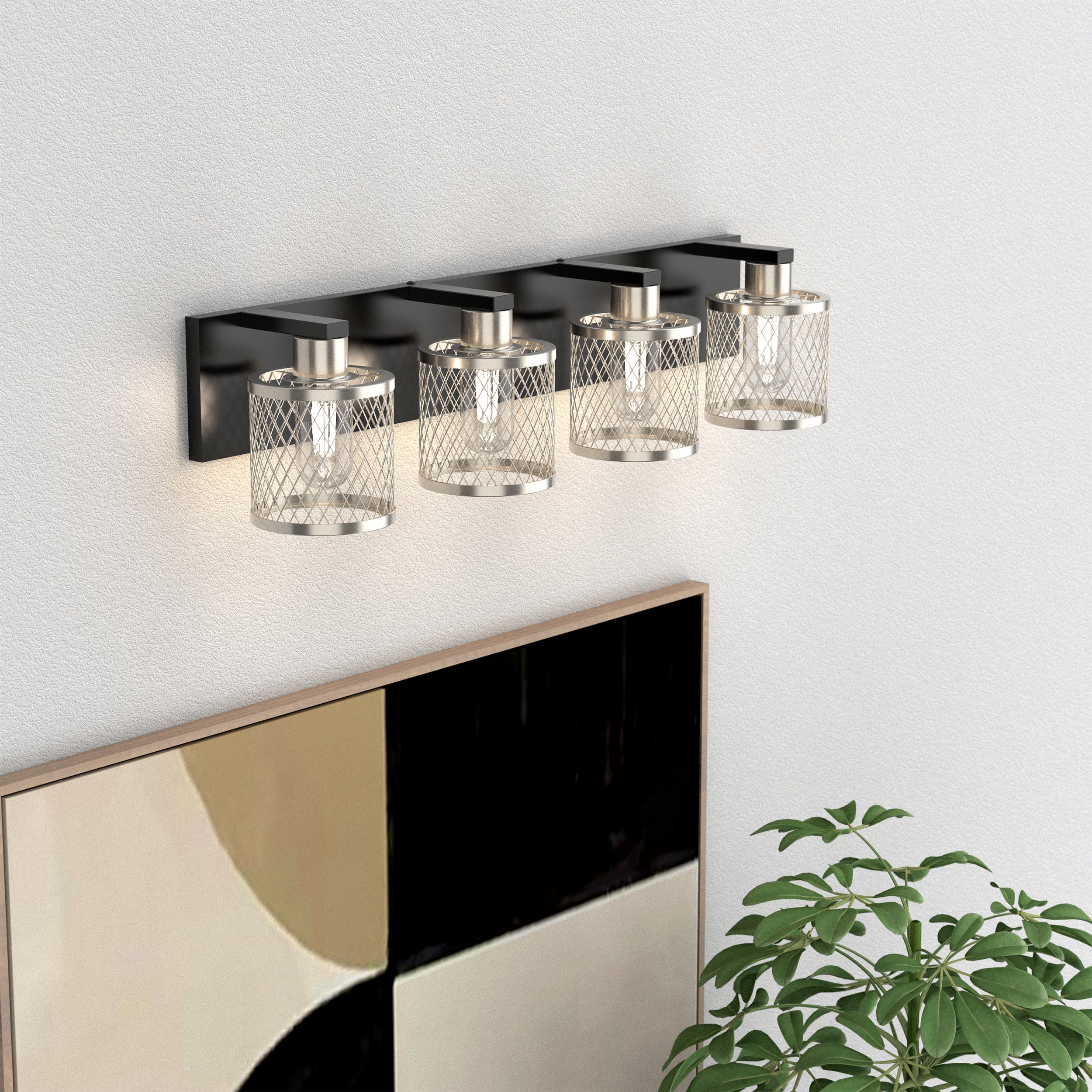 PHIXART Vintage Meshy Lantern Bathroom Vanity Light