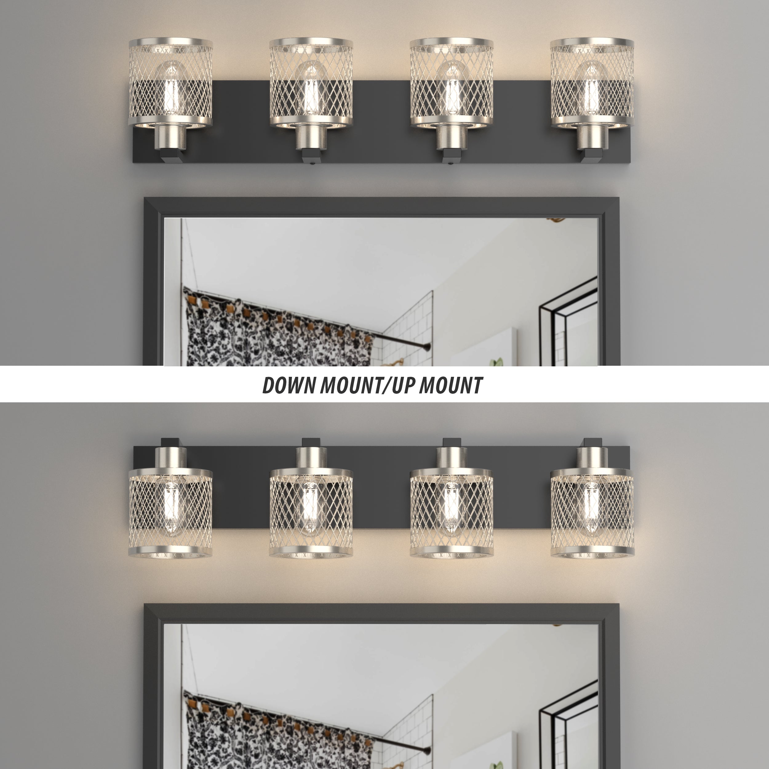 PHIXART 4 - Lights Vintage Meshy Lantern Bathroom Vanity Light