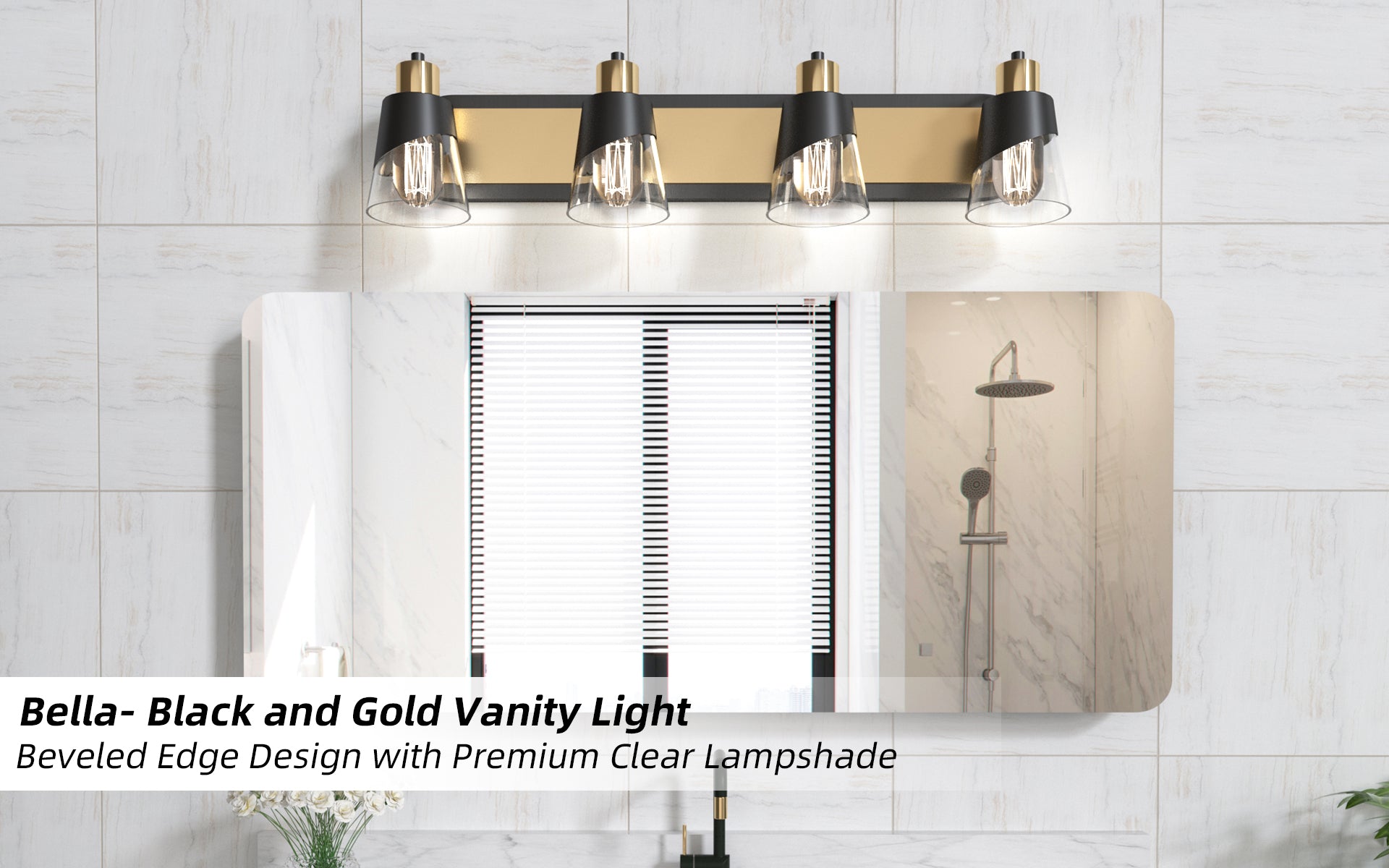 URSOLA 4 - Lights Dimmable Bathroom Vanity Light hypotenuse Light