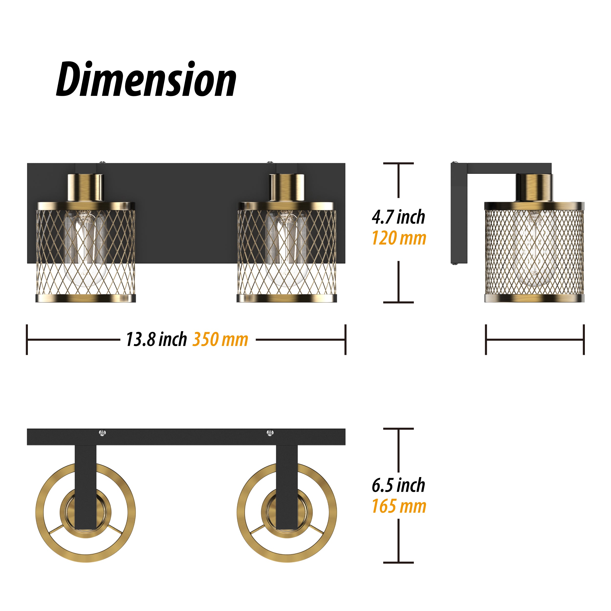PHIXART 2 - Lights Vintage Meshy Lantern Bathroom Vanity Light