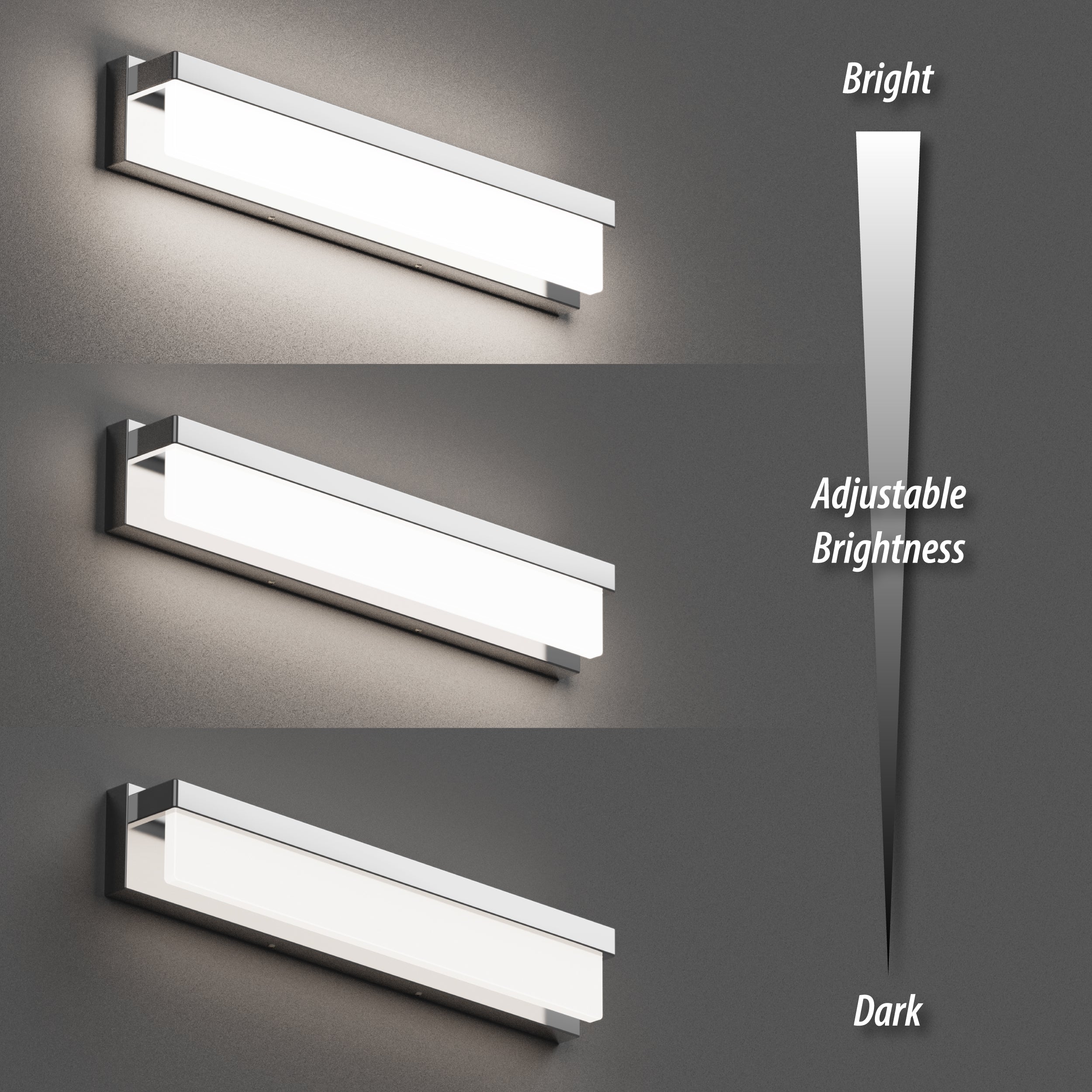 LIGHTINN LED Bathroom Vanity Rectangle Light Fixture