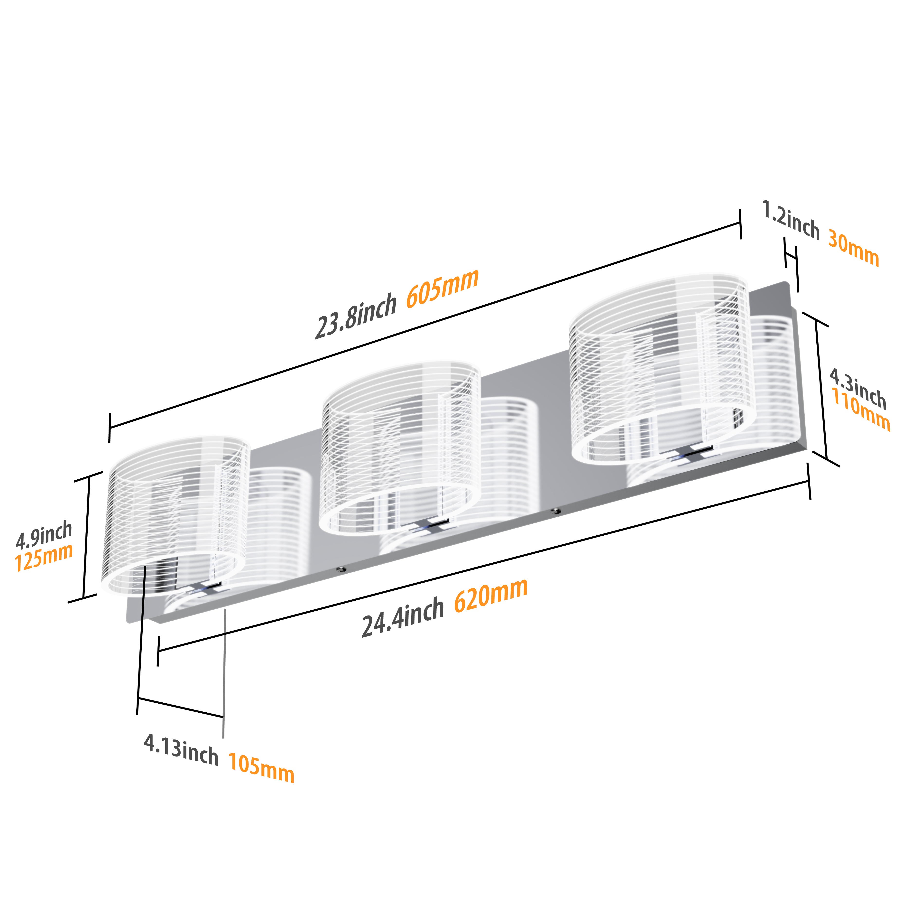 URSOLA LED Bathroom Vanity Transparent Linear Light