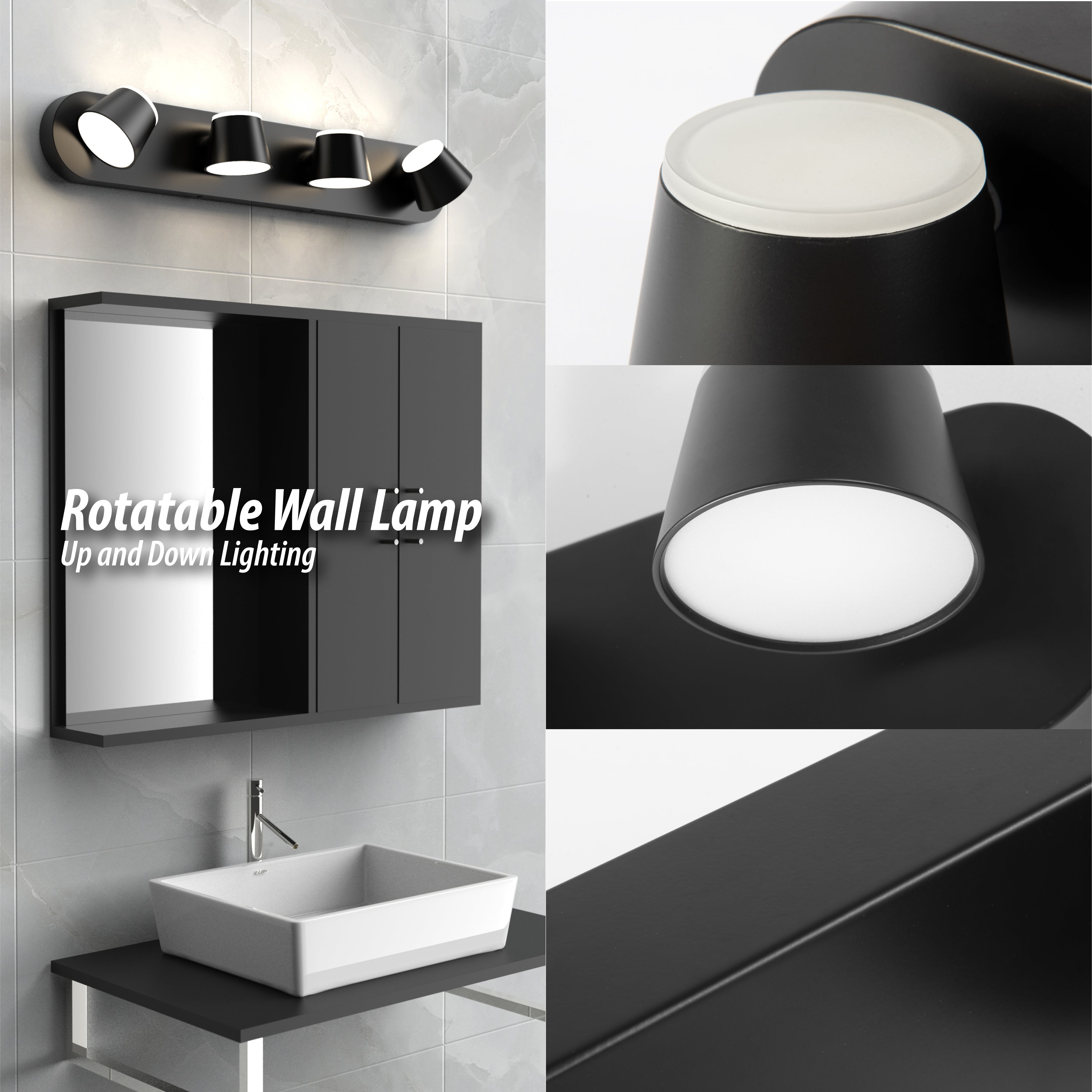URSOLA Rotatable Bathroom Vanity Light