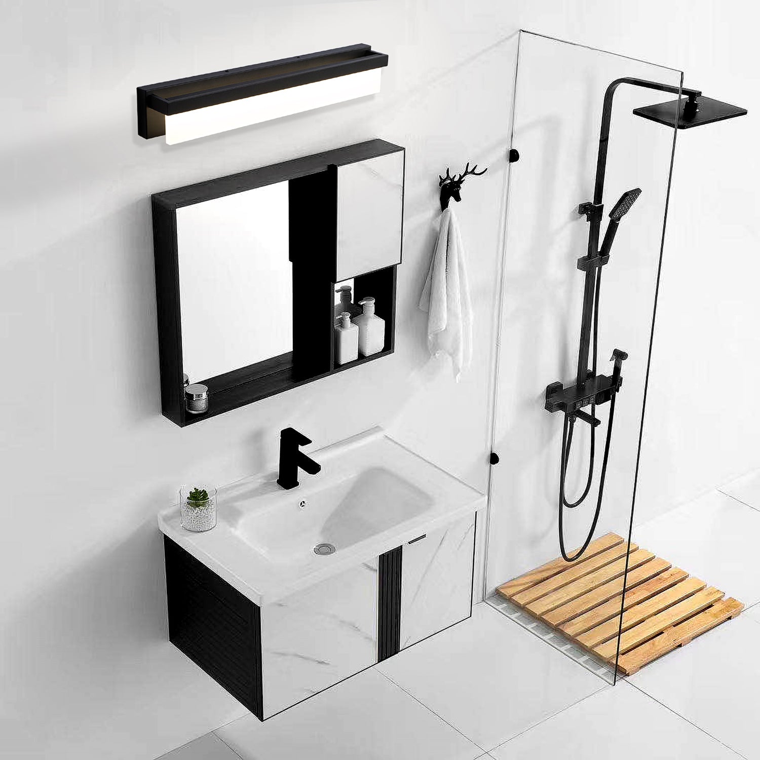 LIGHTINN LED Bathroom Vanity Rectangle Light Fixture