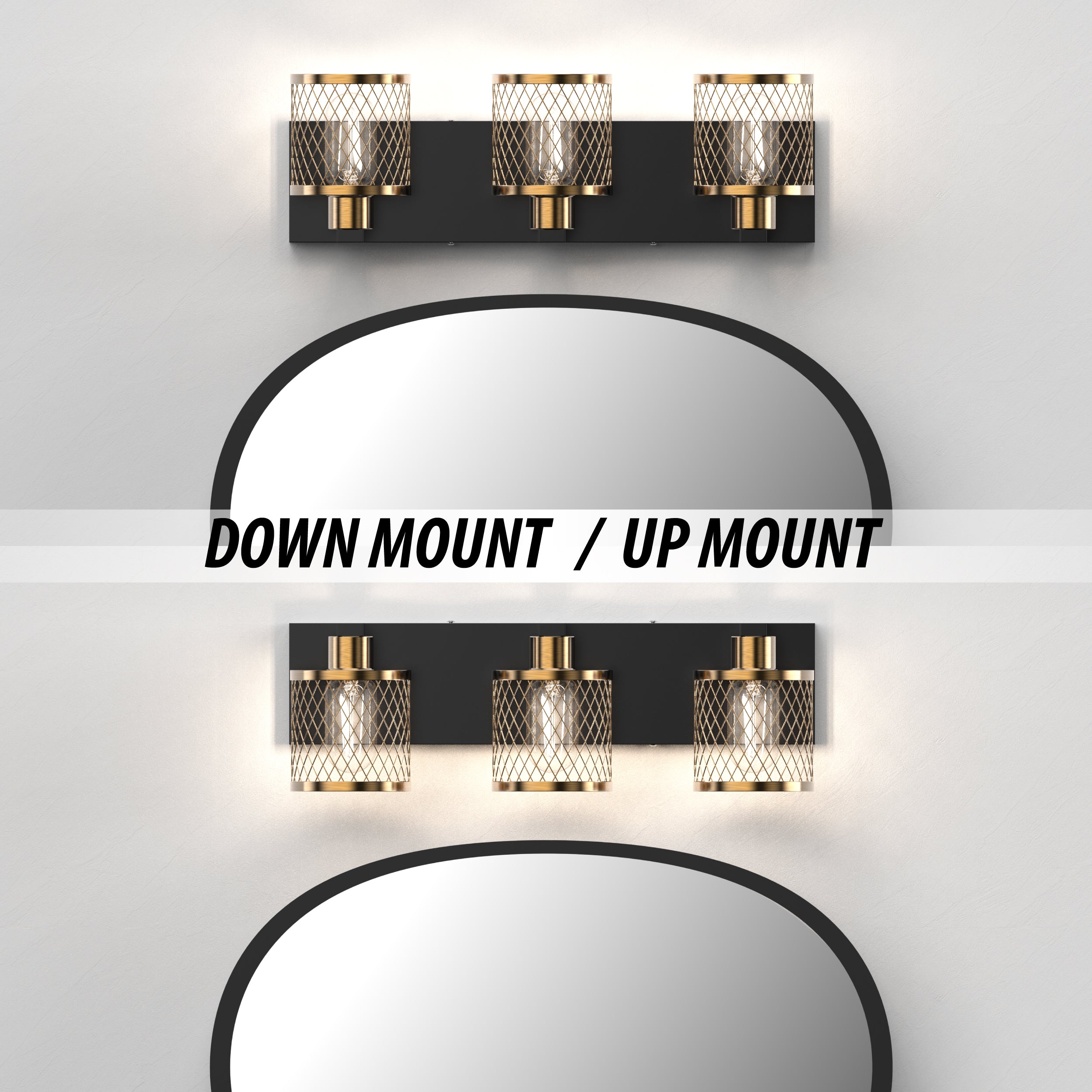 PHIXART 3 - Lights Vintage Meshy Lantern Bathroom Vanity Light