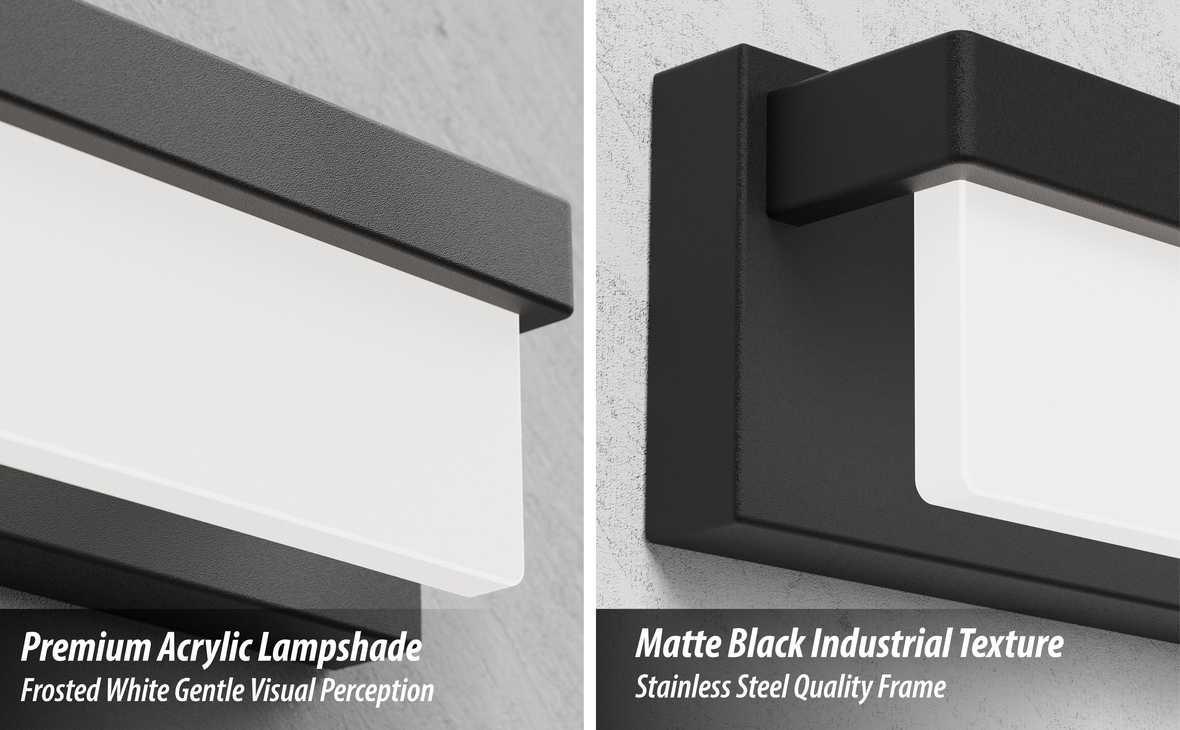 LIGHTINN LED Bathroom Vanity Rectangle Light Fixture