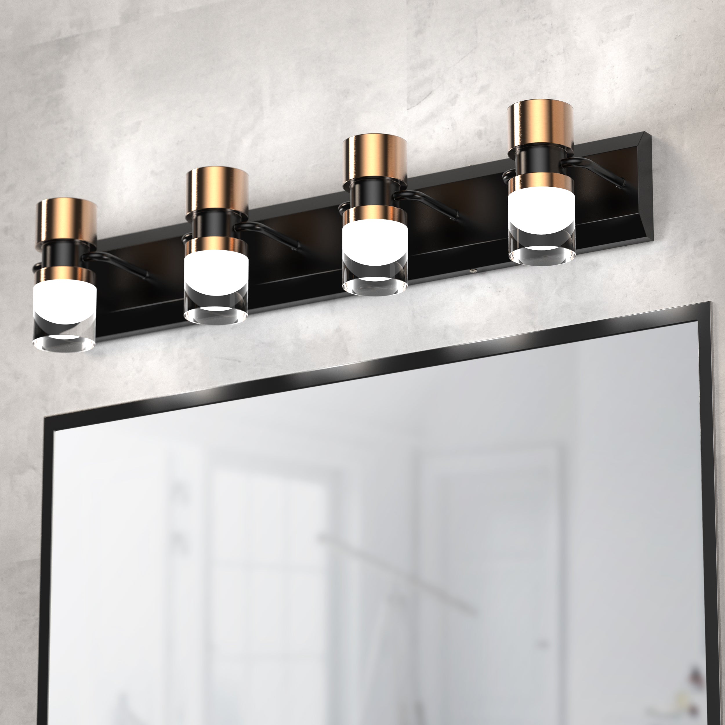PHIXART Bathroom Dimmable Vanity Crystal Cylinder Light
