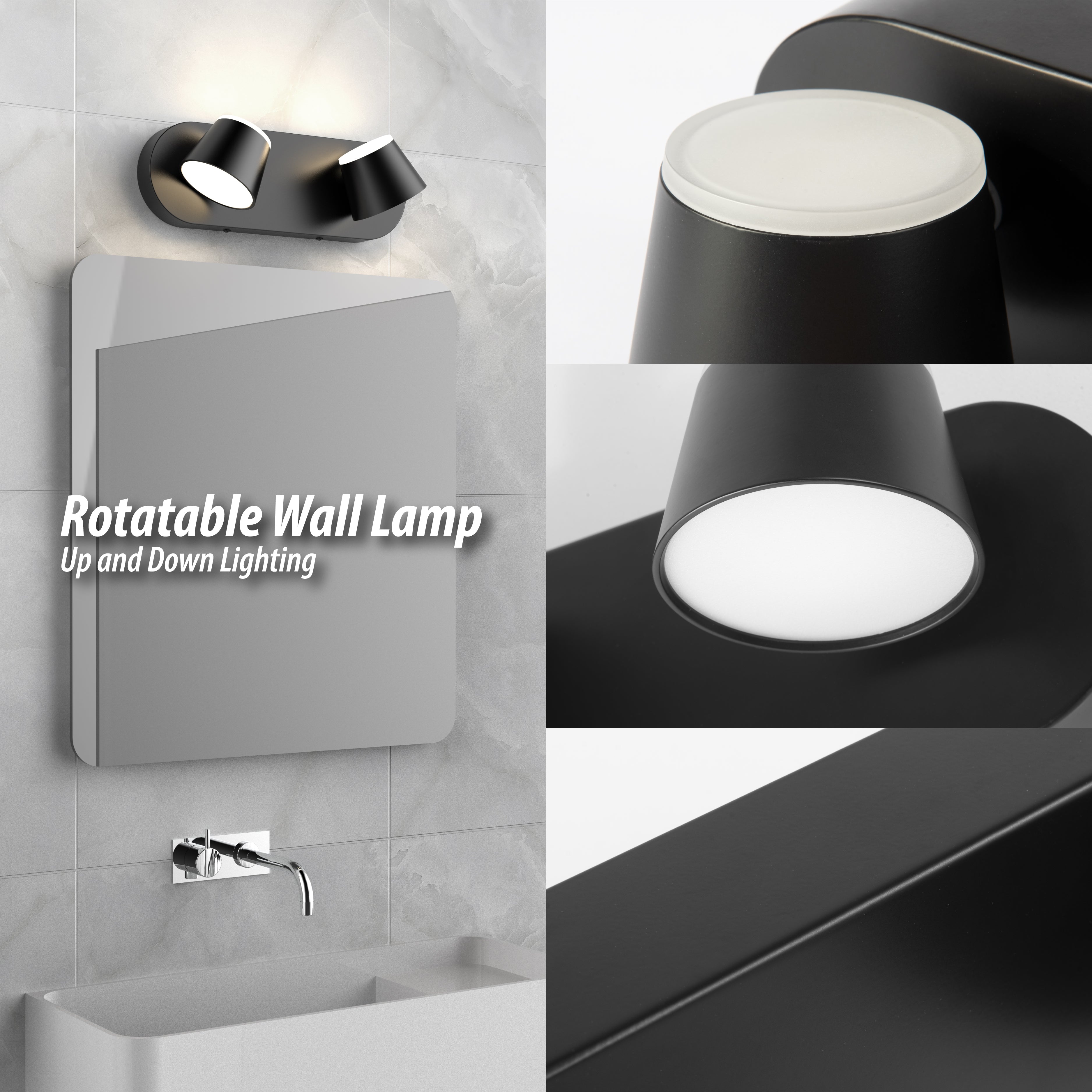 URSOLA 2 - Lights Rotatable Bathroom Vanity Light