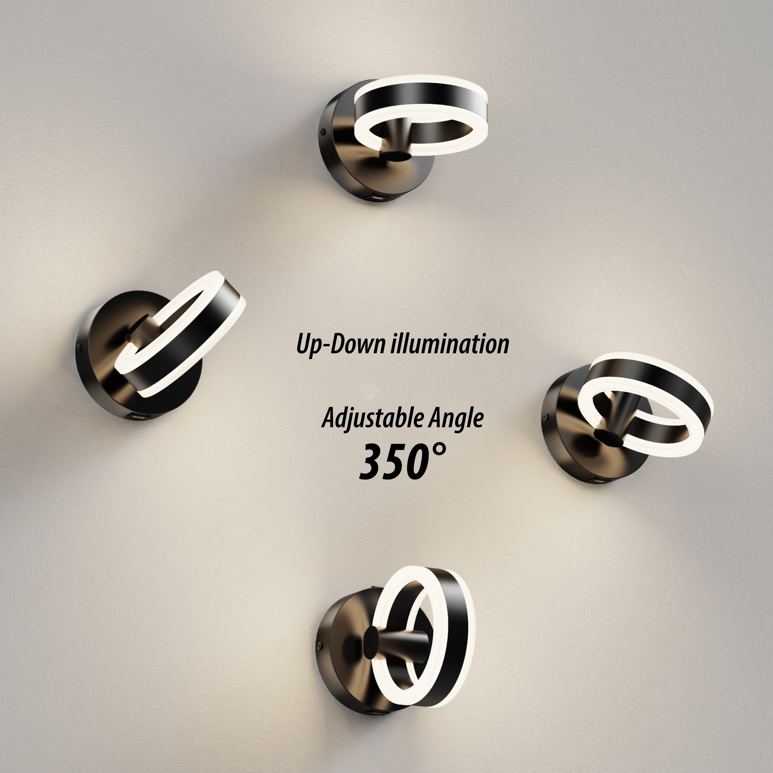 PHIXART LED Adjustable Angle 350° Sconce