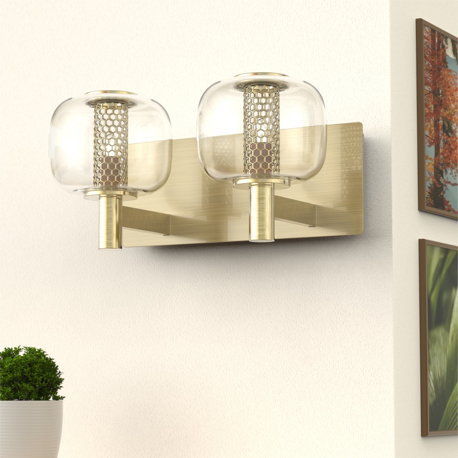 URSOLA Brushed Brass Bathroom Vanity Light
