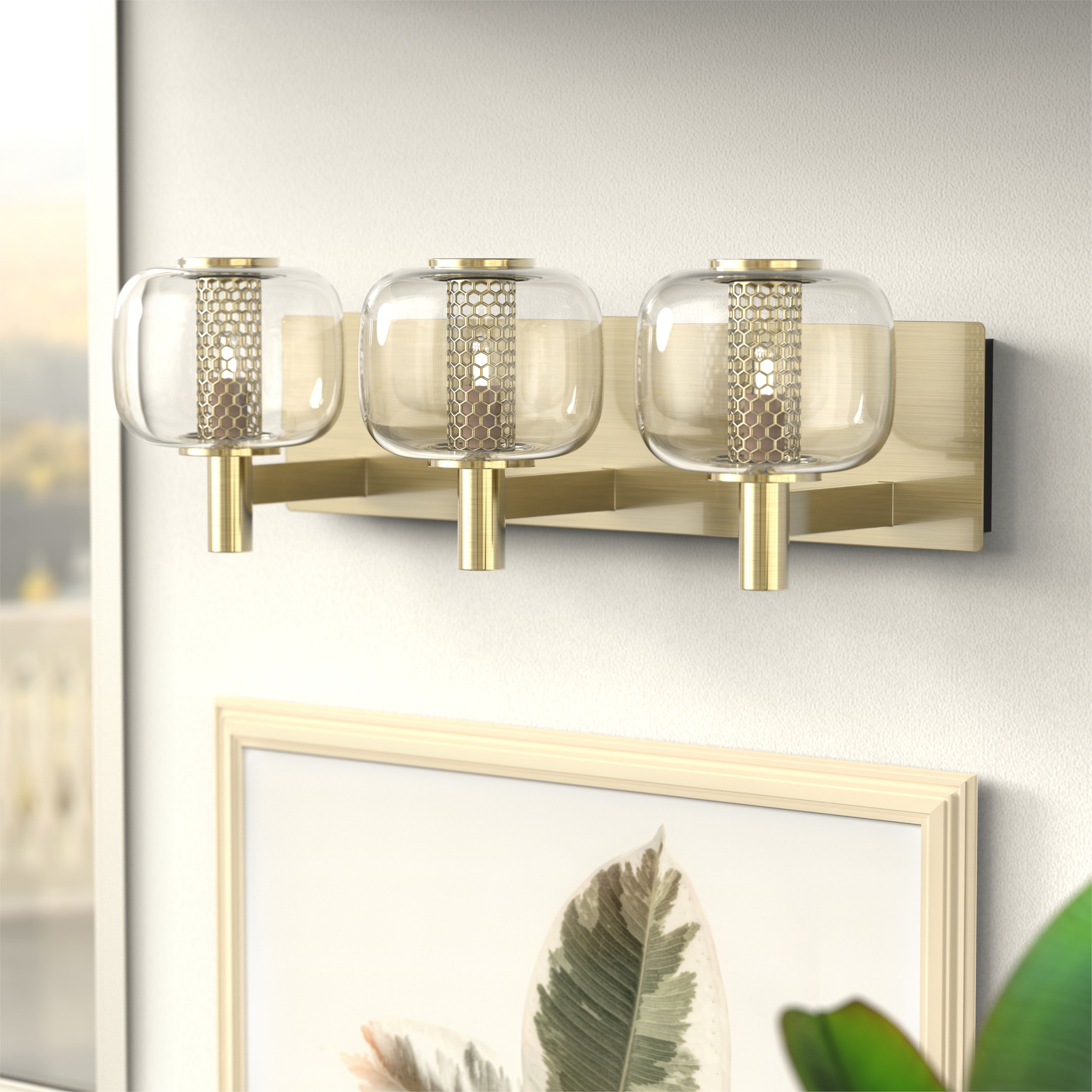 URSOLA Brushed Brass Bathroom Vanity Light