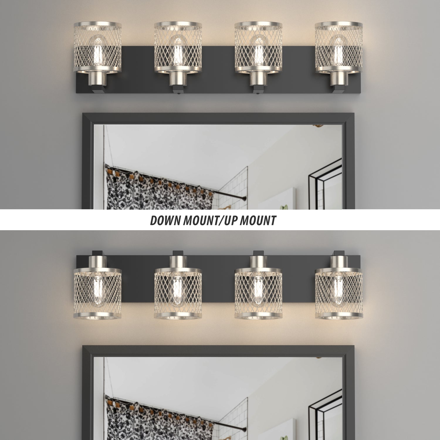 PHIXART 4 - Lights Vintage Meshy Lantern Bathroom Vanity Light