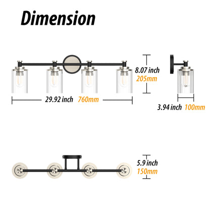 PHIXART Warm Color Bathroom Dimmable Vanity Light