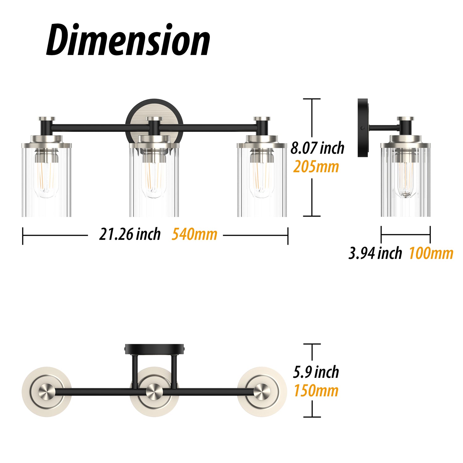 PHIXART Warm Color Bathroom Dimmable Vanity Light