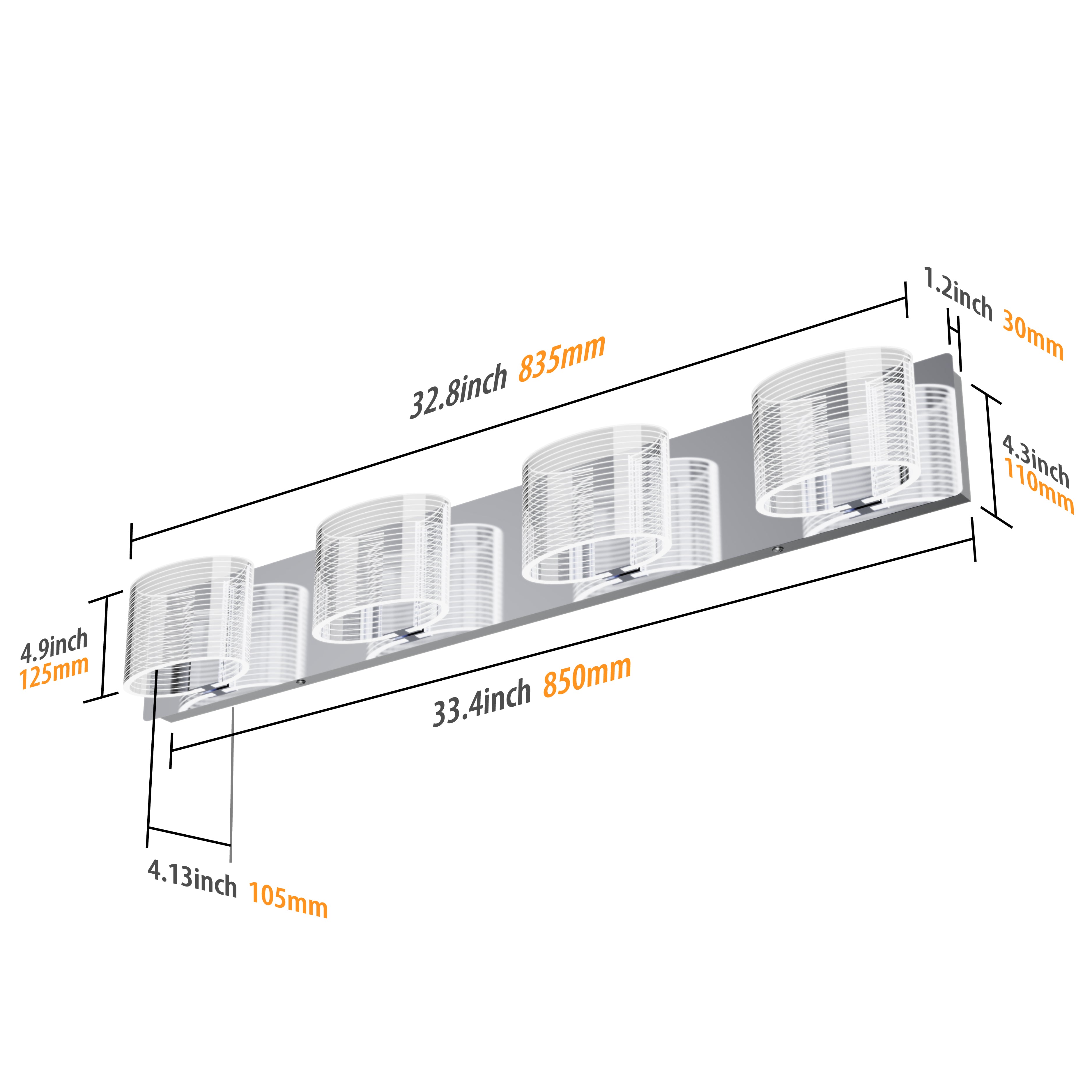 URSOLA LED Bathroom Vanity Transparent Linear Light