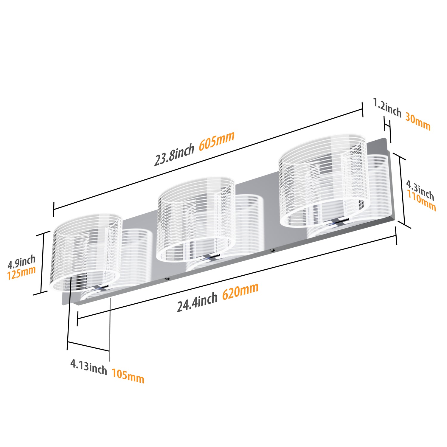 URSOLA LED Bathroom Vanity Transparent Linear Light