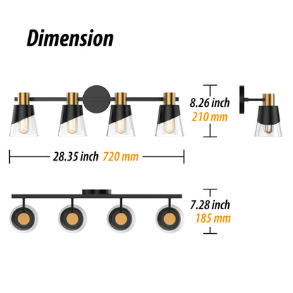 URSOLA Dimmable Bathroom Vanity Light hypotenuse Light