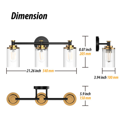 PHIXART Warm Color Bathroom Dimmable Vanity Light