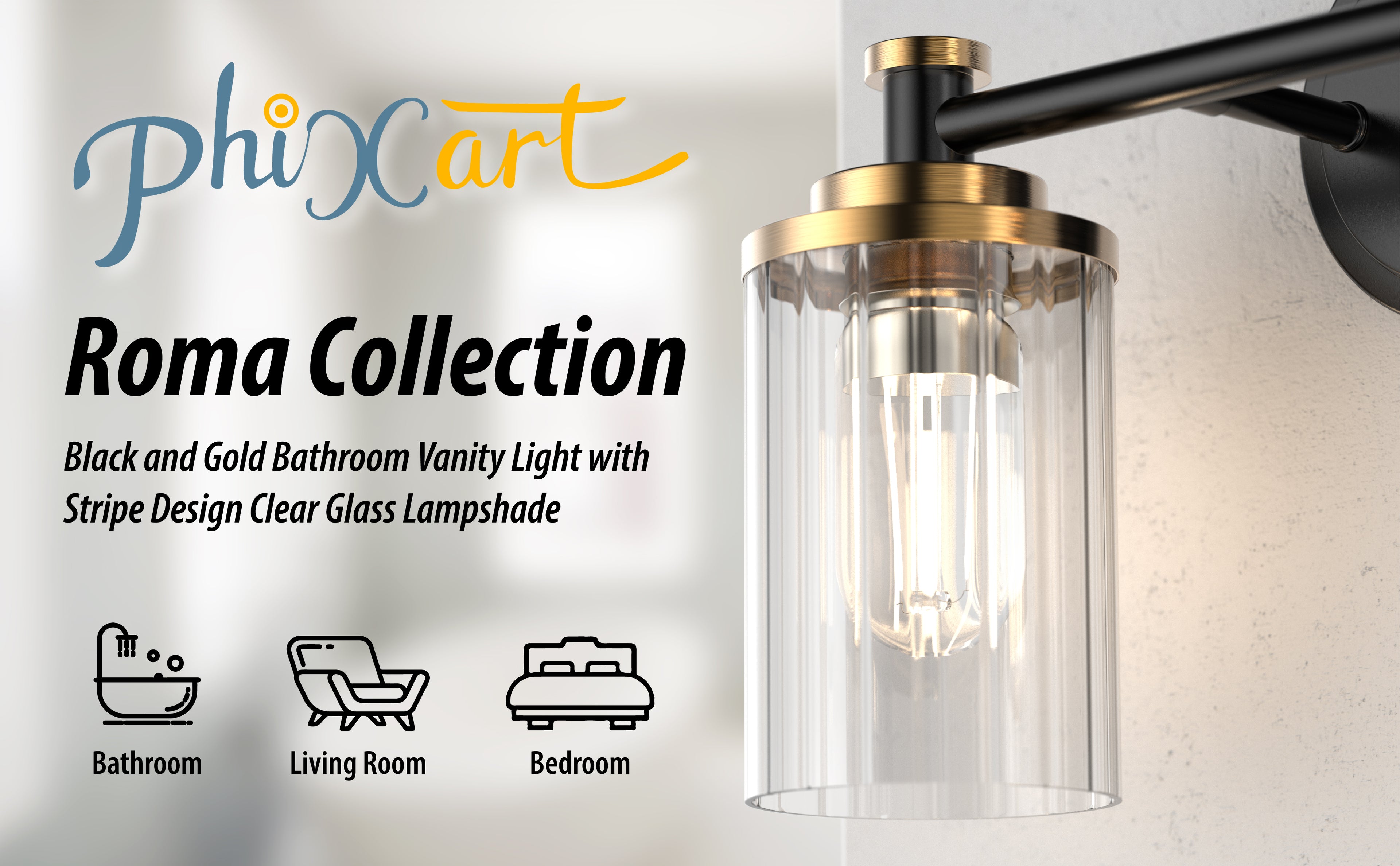 PHIXART Warm Color Bathroom Dimmable Vanity Light