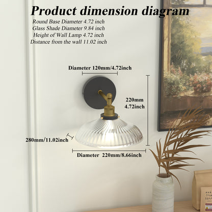 LIGHTINN Vintage Glass Lampshade Light Wall