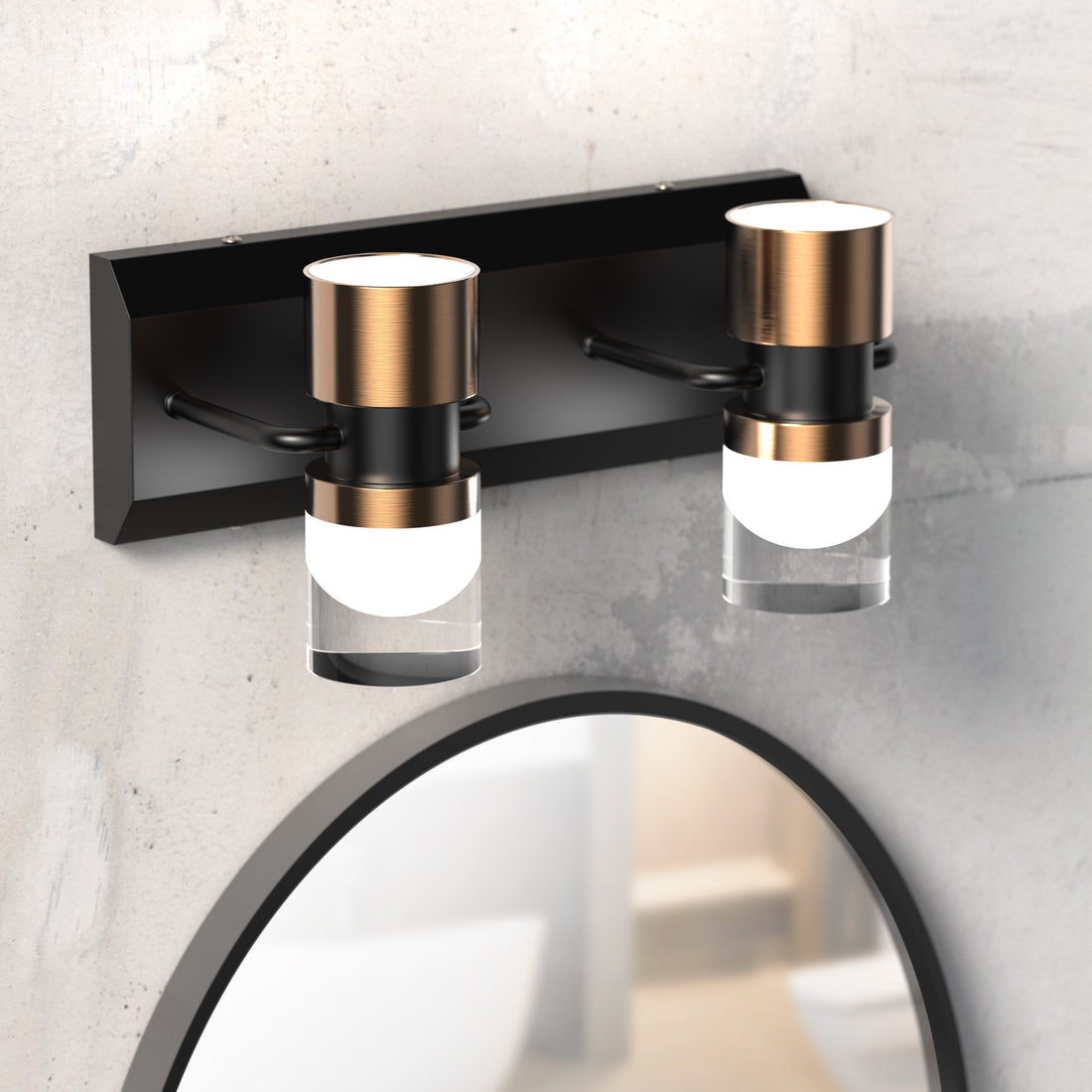 PHIXART Bathroom Dimmable Vanity Crystal Cylinder Light