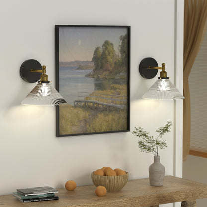 LIGHTINN Vintage Glass Lampshade Light Wall