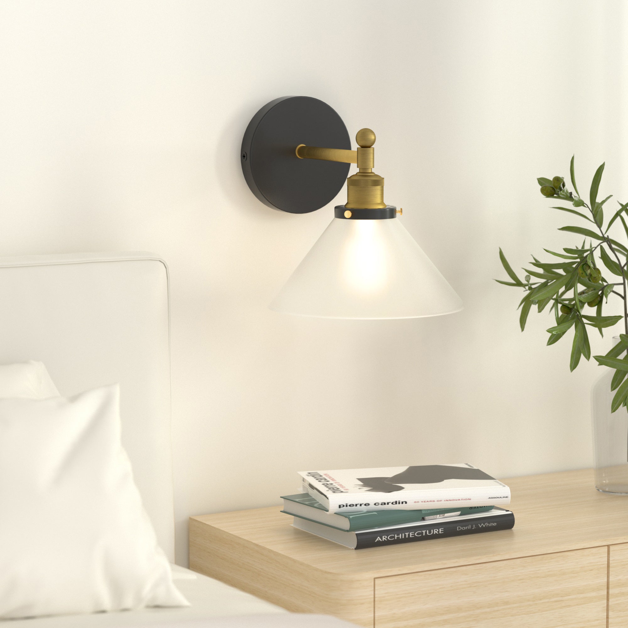 LIGHTINN Vintage Glass Lampshade Light Wall