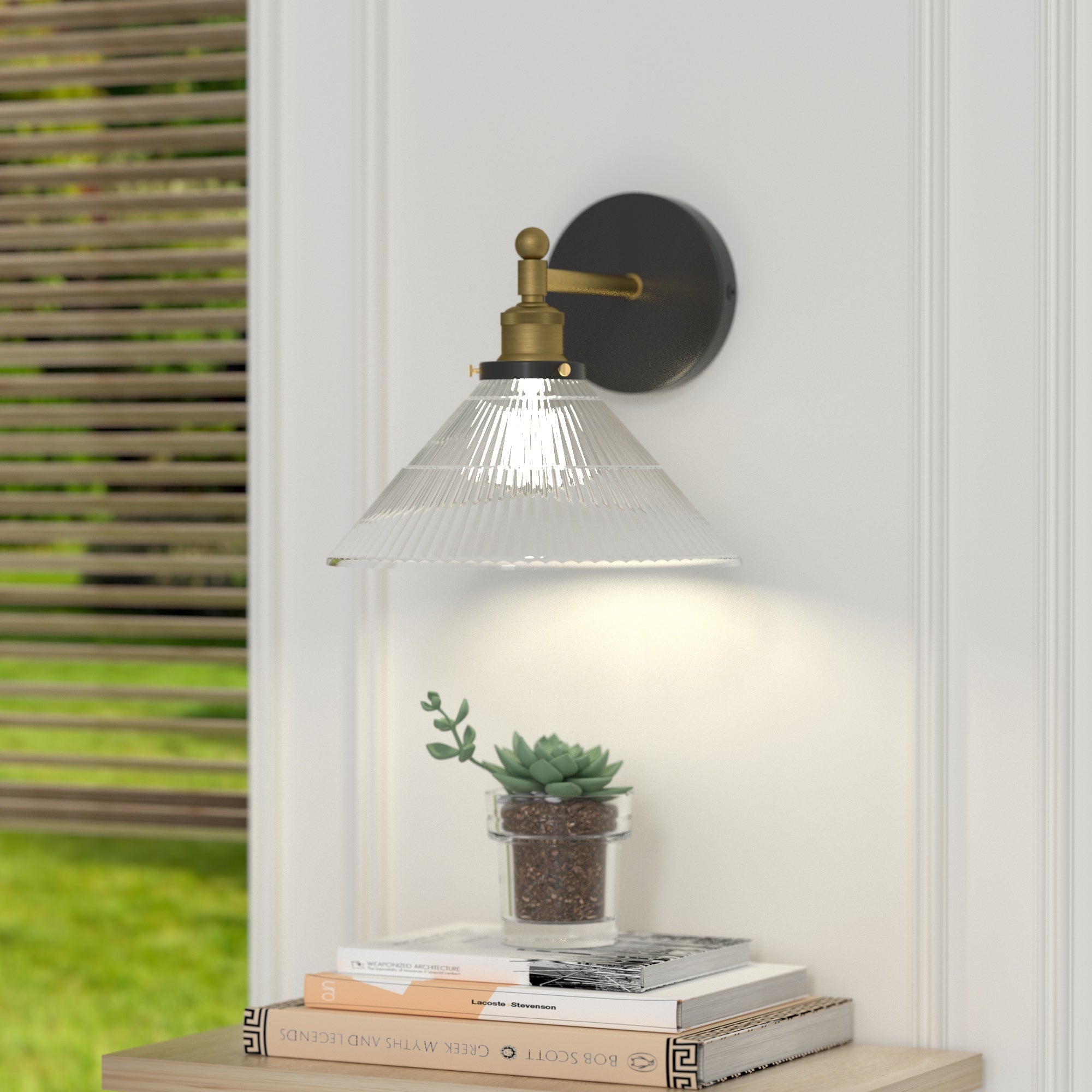 LIGHTINN Vintage Glass Lampshade Light Wall