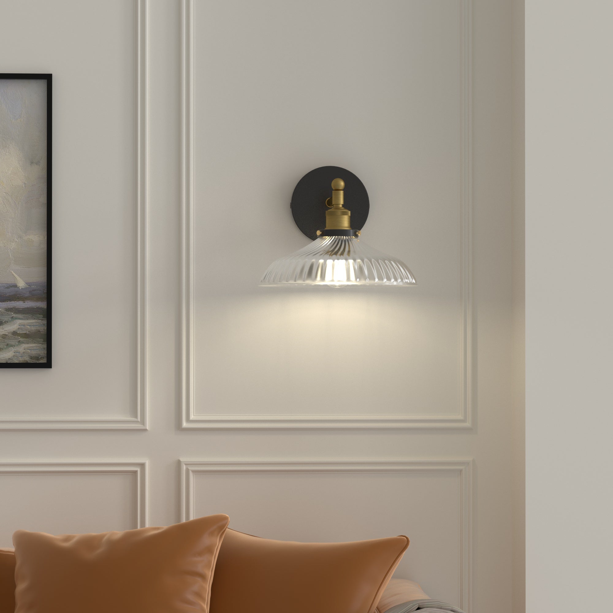 LIGHTINN Vintage Glass Lampshade Light Wall