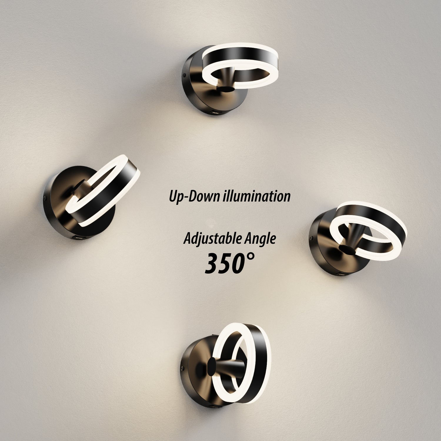 PHIXART LED Adjustable Angle 350° Sconce